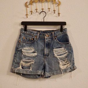 Vintage High waisted Levi Distressed Shorts